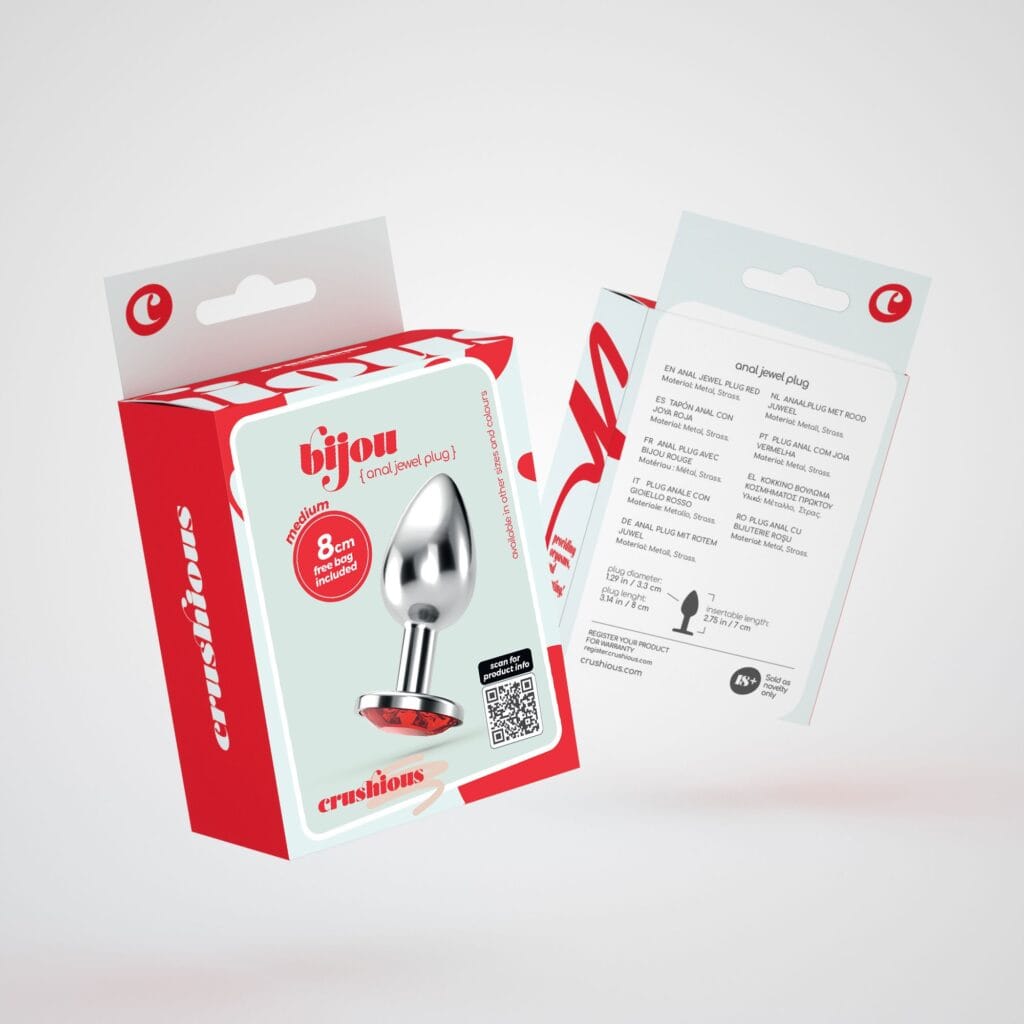 PLUG ANAL JOIA BIJOU VERMELHO MÉDIO CRUSHIOUS COM BOLSA AVELUDADA GRÁTIS - Image 8