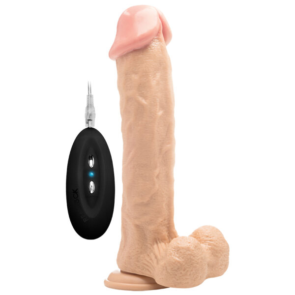 VIBRADOR REALÍSTICO COM TESTÍCULOS REALROCK 11? BRANCO