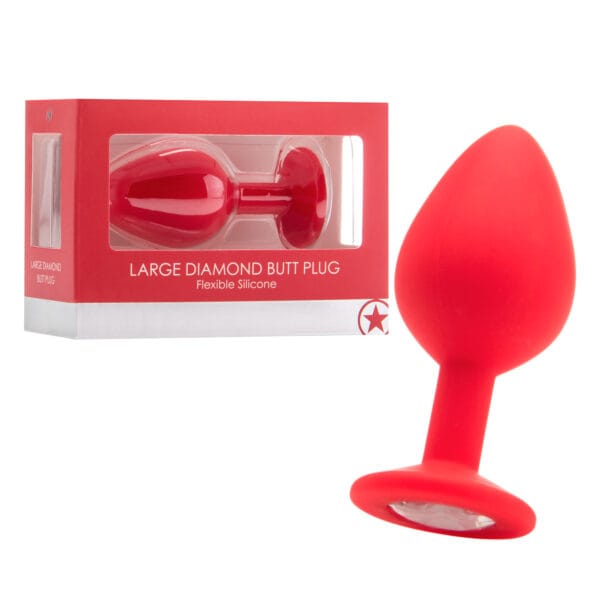 PLUG ANAL DIAMOND BUTT PLUG GRANDE VERMELHO