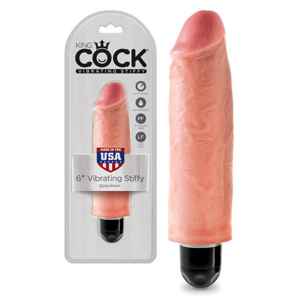 VIBRADOR REALÍSTICO KING COCK VIBRATING STIFFY 6? BRANCO