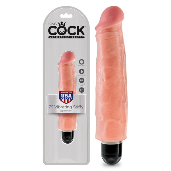 VIBRADOR REALÍSTICO KING COCK VIBRATING STIFFY 7? BRANCO