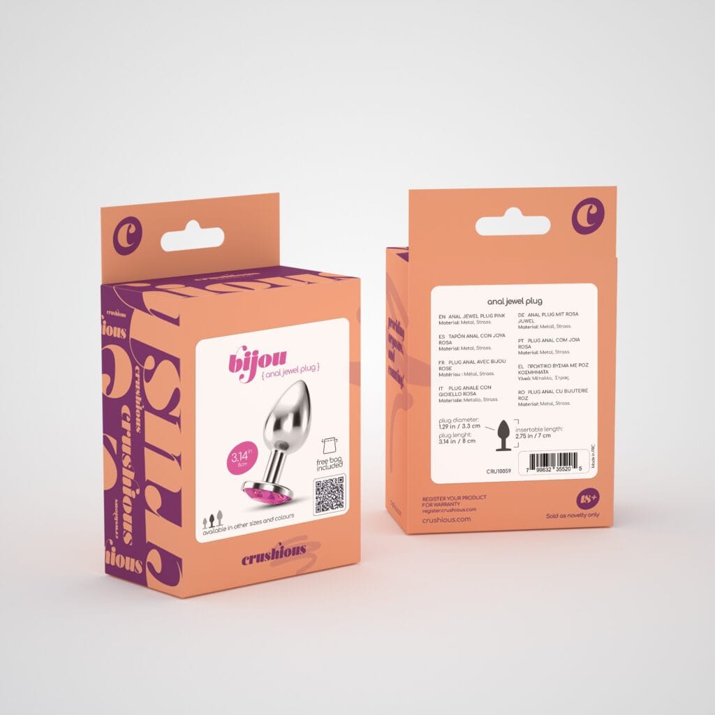 PLUG ANAL JOIA BIJOU ROSA MÉDIO CRUSHIOUS COM BOLSA AVELUDADA GRÁTIS - Image 7