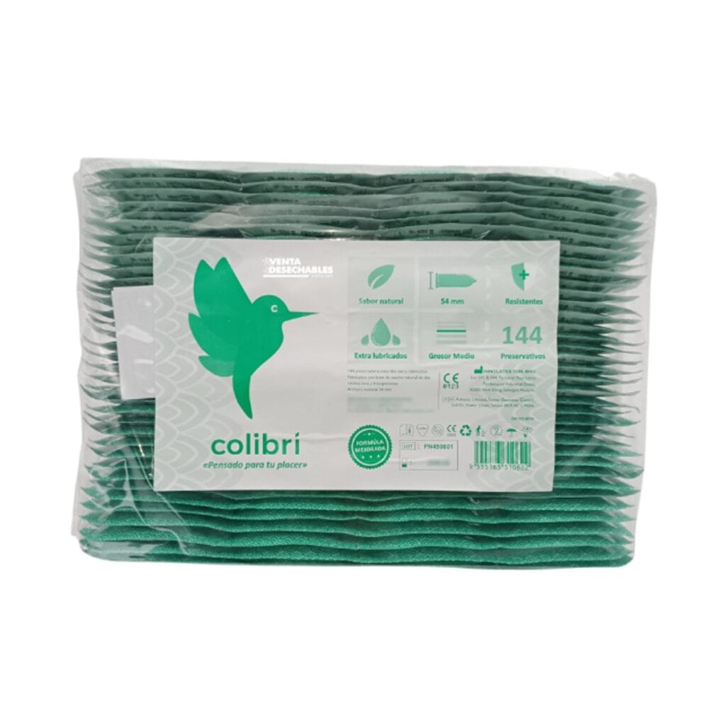 EMBALAGEM DE 144 PRESERVATIVOS NATURAIS COLIBRI - Image 2