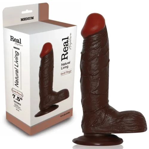 DILDO REALÍSTICO REAL RAPTURE EARTH FLAVOUR 7.5” NEGRO