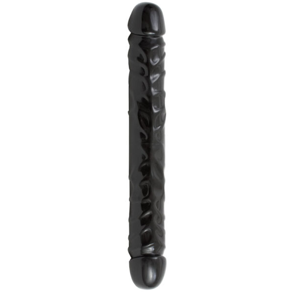 DILDO DUPLO JR. VEINED DOUBLE HEADER 12” PRETO