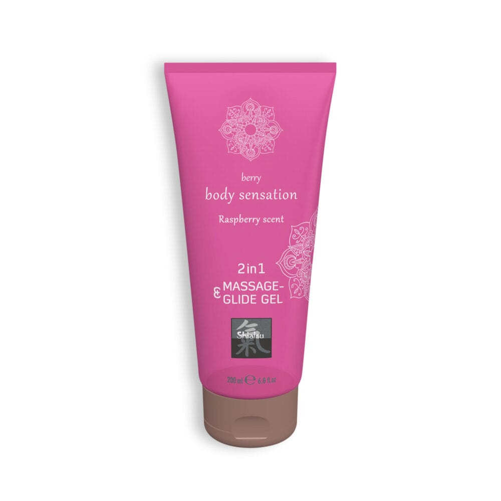 GEL DE MASSAGEM E LUBRIFICANTE 2EM1 COM SABOR A FRAMBOESA SHIATSU? 200ML