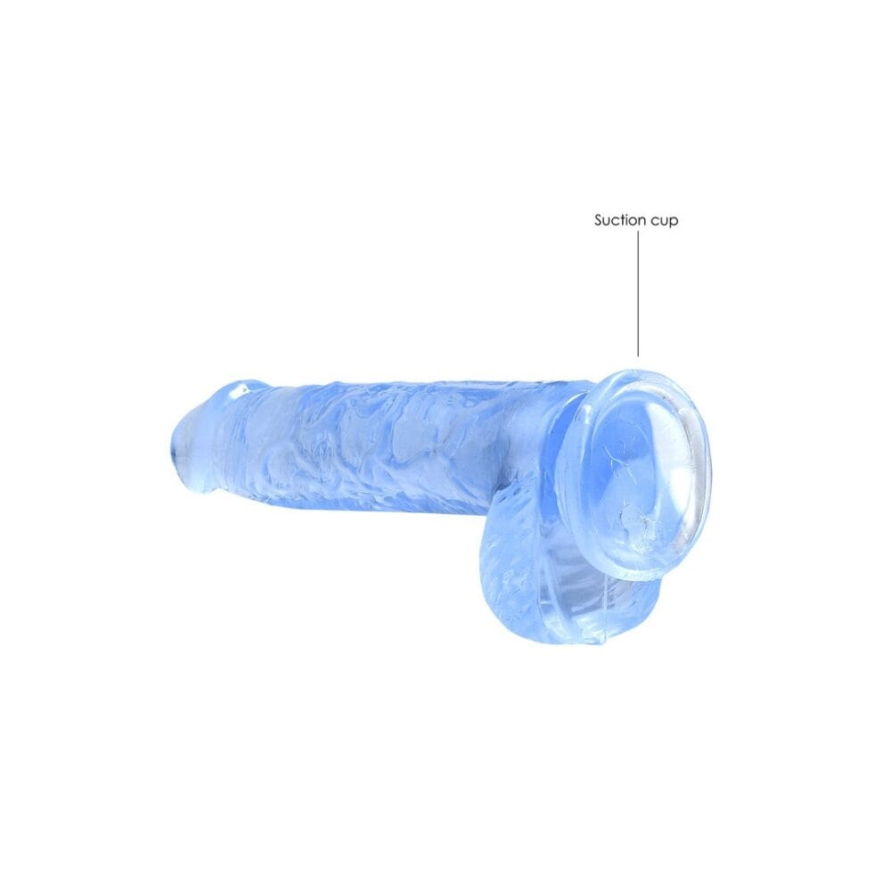 DILDO REALISTA COM TESTÍCULOS CRYSTAL CLEAR 6 /15 CM AZUL REALROCK - Image 5