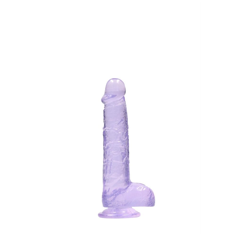 DILDO REALISTA COM TESTÍCULOS CRYSTAL CLEAR 6 /15 CM ROXO REALROCK - Image 3