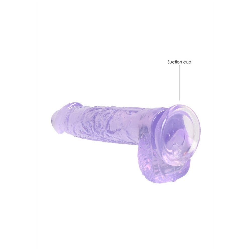 DILDO REALISTA COM TESTÍCULOS CRYSTAL CLEAR 6 /15 CM ROXO REALROCK - Image 5