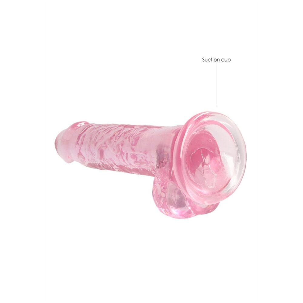 DILDO REALISTA COM TESTÍCULOS CRYSTAL CLEAR 7 /18 CM ROSA REALROCK - Image 5
