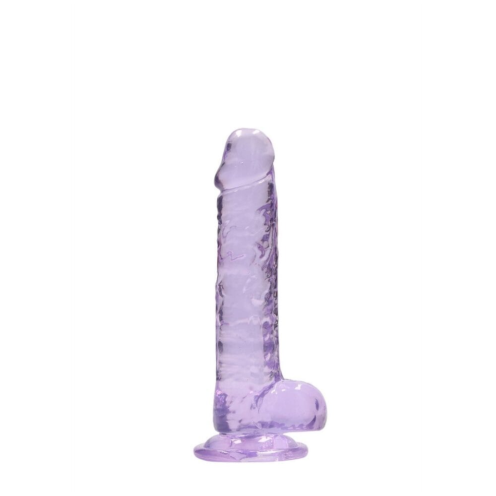 DILDO REALISTA COM TESTÍCULOS CRYSTAL CLEAR 7 /18 CM ROXO REALROCK - Image 3