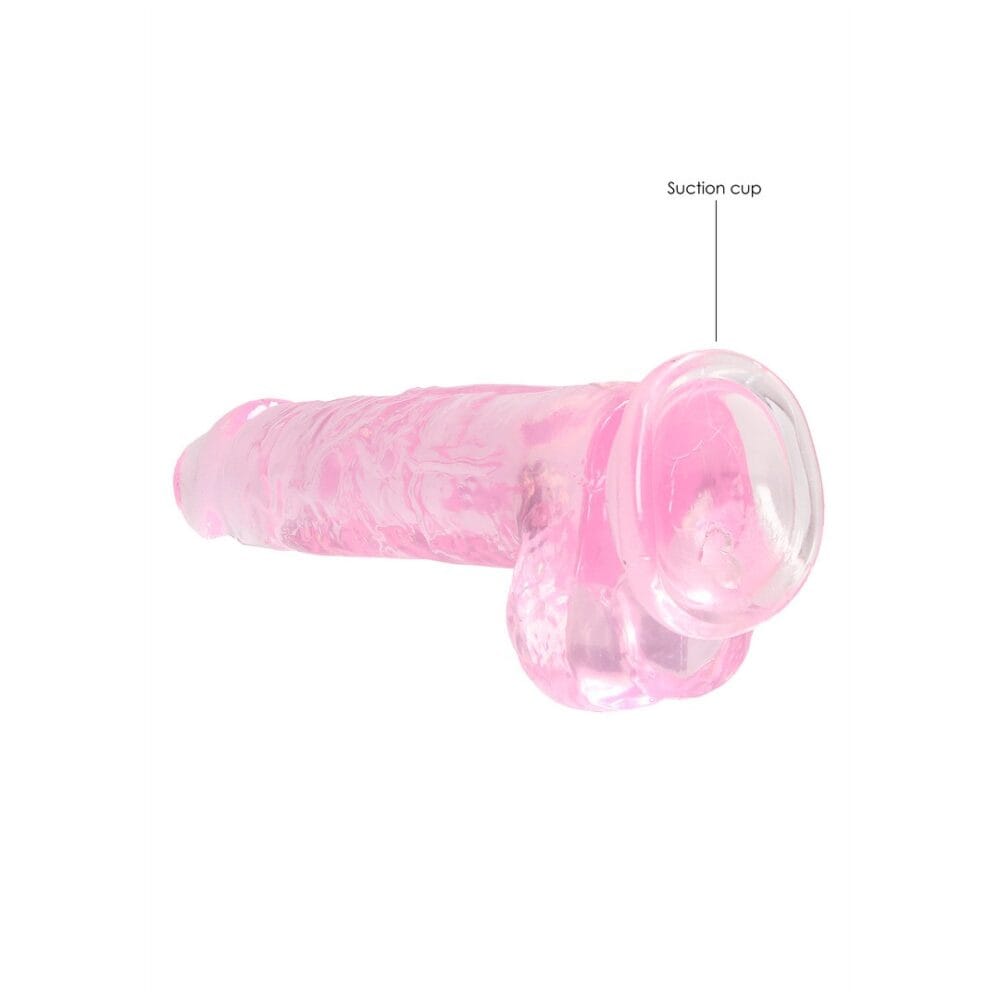 DILDO REALISTA COM TESTÍCULOS CRYSTAL CLEAR 8 /21 CM ROSA REALROCK - Image 5