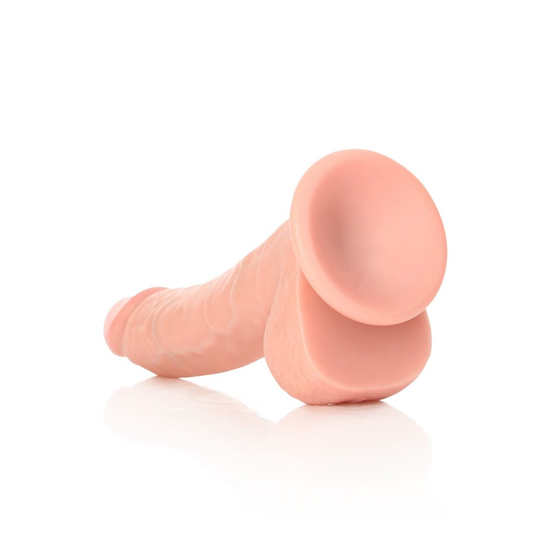 DILDO REALISTA COM TESTÍCULOS CURVED 8 /20,5 CM FLESH REALROCK - Image 5