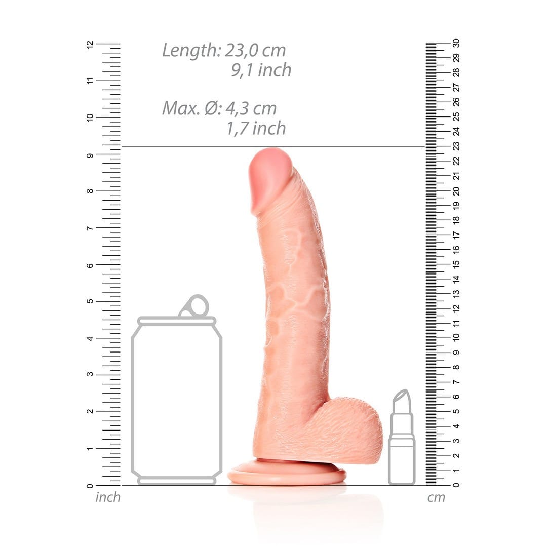 DILDO REALISTA COM TESTÍCULOS CURVED 8 /20,5 CM FLESH REALROCK - Image 6
