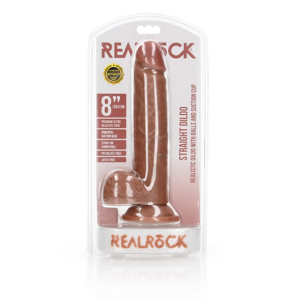 DILDO REALISTA COM TESTÍCULOS STRAIGHT 8 /20,5 CM REALROCK - Image 2