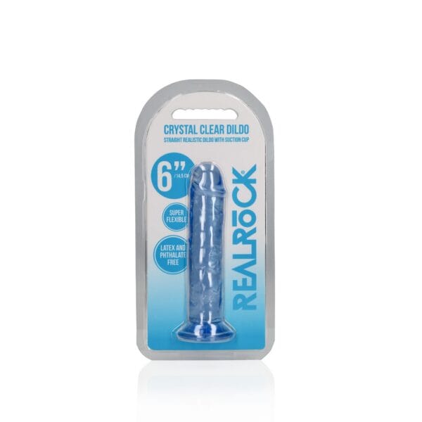 DILDO STRAIGHT REALISTIC CRYSTAL CLEAR 6 /14,5 CM AZUL REALROCK
