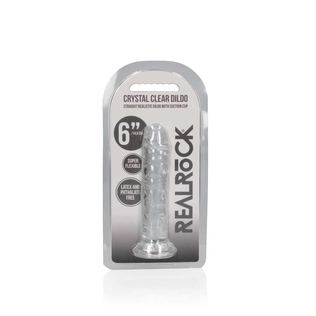 DILDO STRAIGHT REALISTIC CRYSTAL CLEAR 6 /14,5 CM TRANSPARENTE REALROCK - Image 2