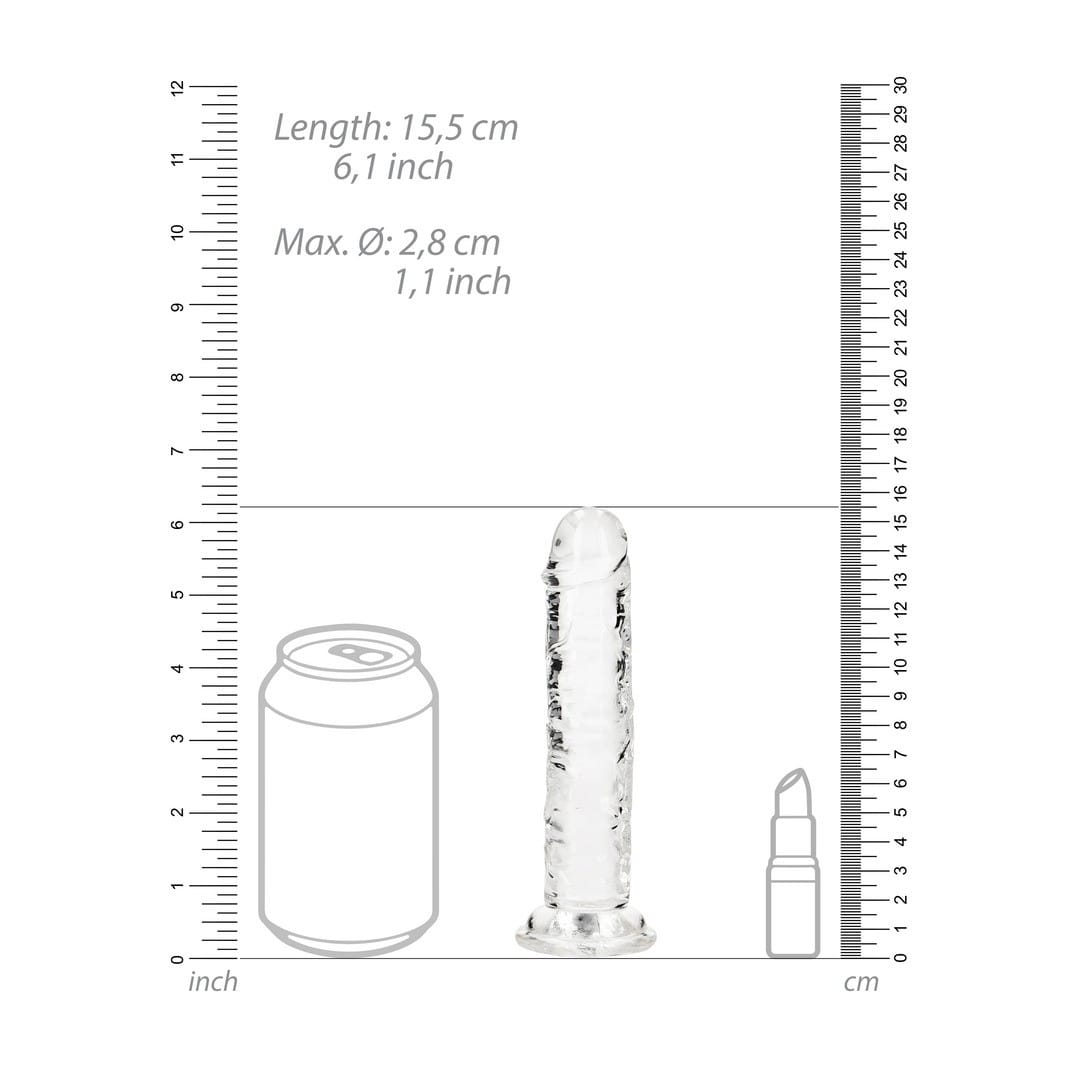 DILDO STRAIGHT REALISTIC CRYSTAL CLEAR 6 /14,5 CM TRANSPARENTE REALROCK - Image 6