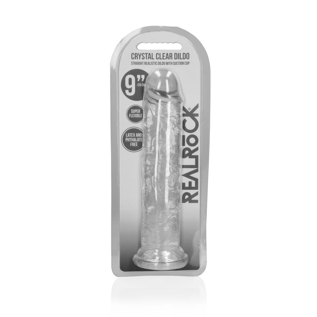DILDO STRAIGHT REALISTIC CRYSTAL CLEAR 9 /23 CM TRANSPARENTE REALROCK - Image 2