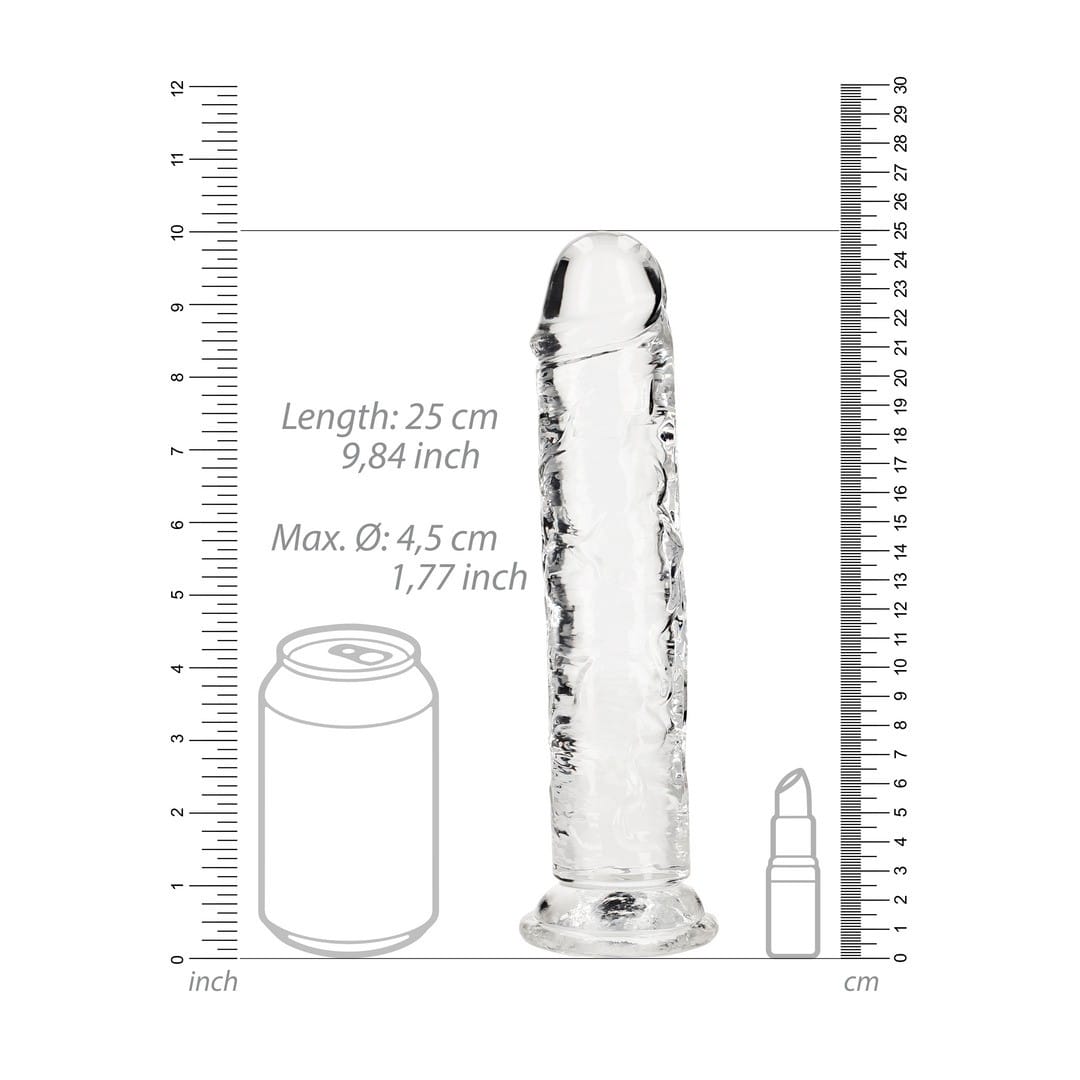 DILDO STRAIGHT REALISTIC CRYSTAL CLEAR 9 /23 CM TRANSPARENTE REALROCK - Image 6