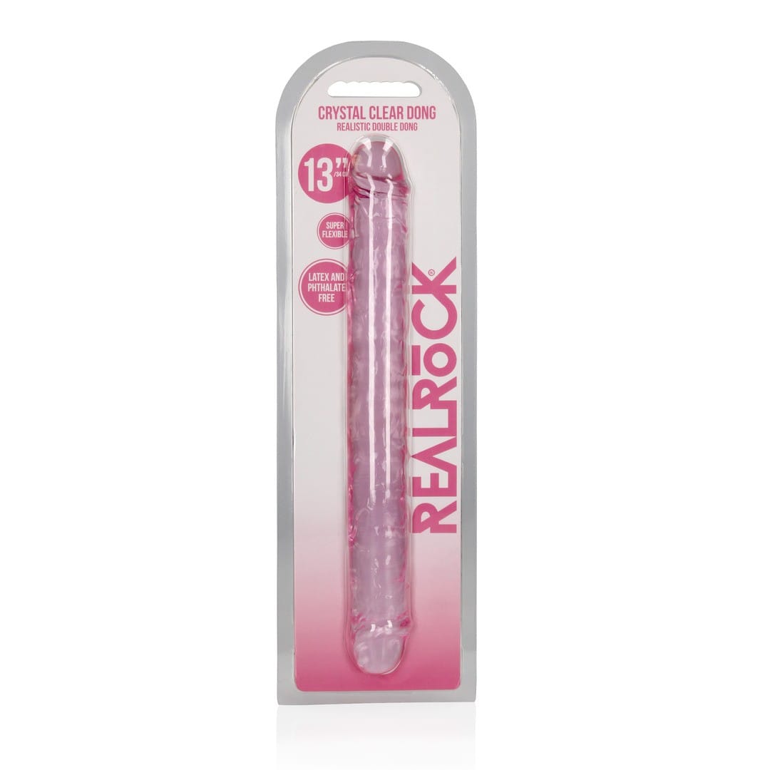 DILDO DUPLO CRYSTAL CLEAR REALISTIC DONG 13 /34 CM ROSA REALROCK - Image 2