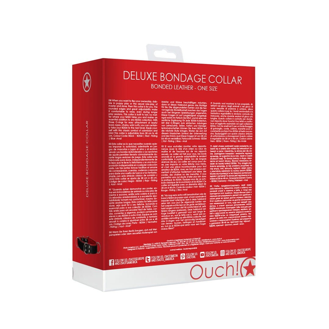 COLEIRA BONDAGE DELUXE VERMELHO OUCH! - Image 3