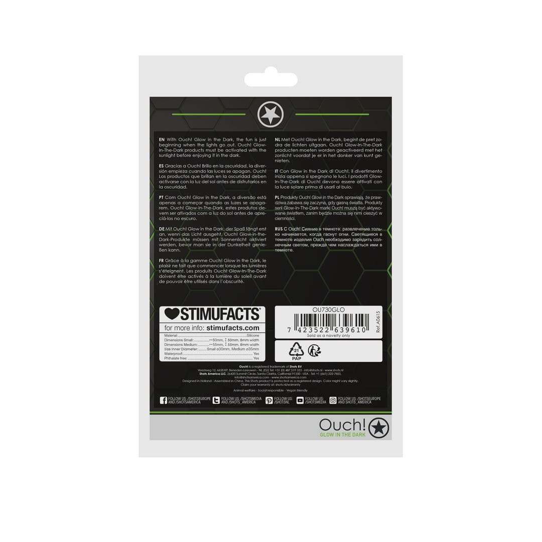 CONJUNTO DE 2 ANÉIS PARA O PÉNIS GLOW IN THE DARK OUCH! - Image 3