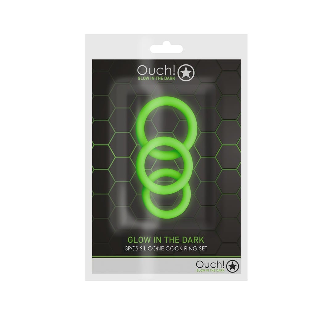 CONJUNTO DE 3 ANÉIS PARA O PÉNIS GLOW IN THE DARK OUCH! - Image 2