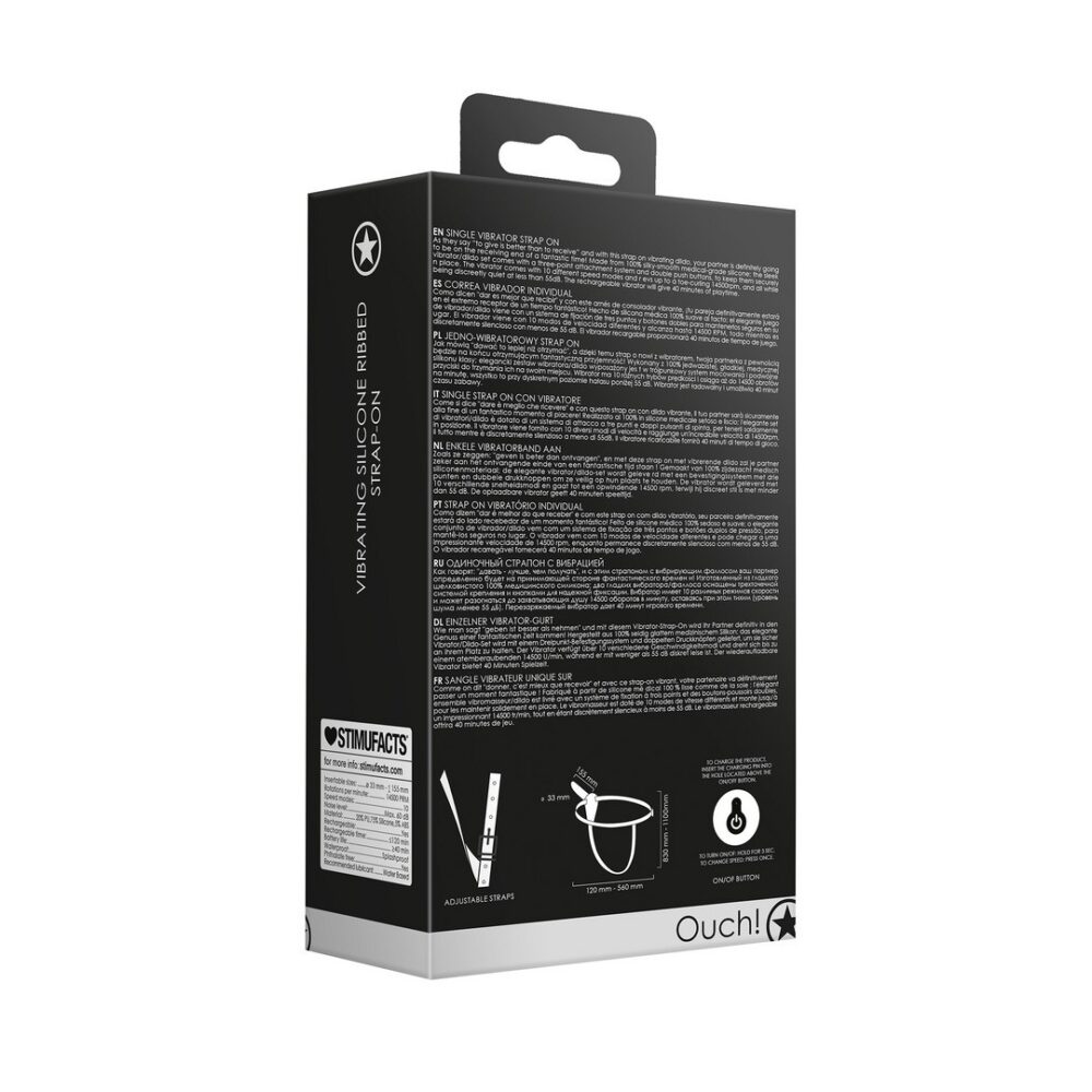 ARNÊS AJUSTÁVEL COM VIBRADOR PRETO OUCH! - Image 3