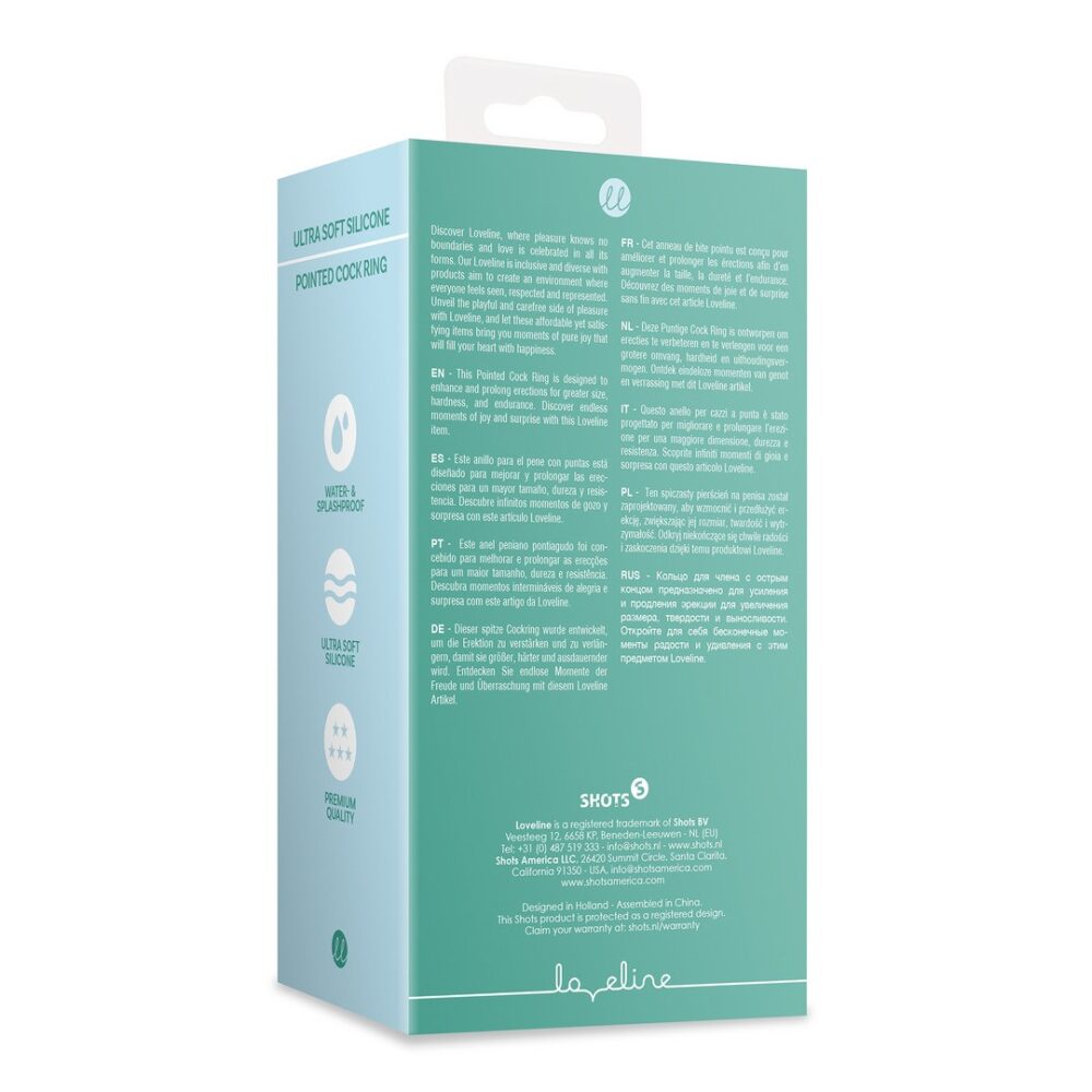 ANEL PARA O PÉNIS ULTRA SOFT SILICONE POINTED BLUE GRASS LOVELINE - Image 3