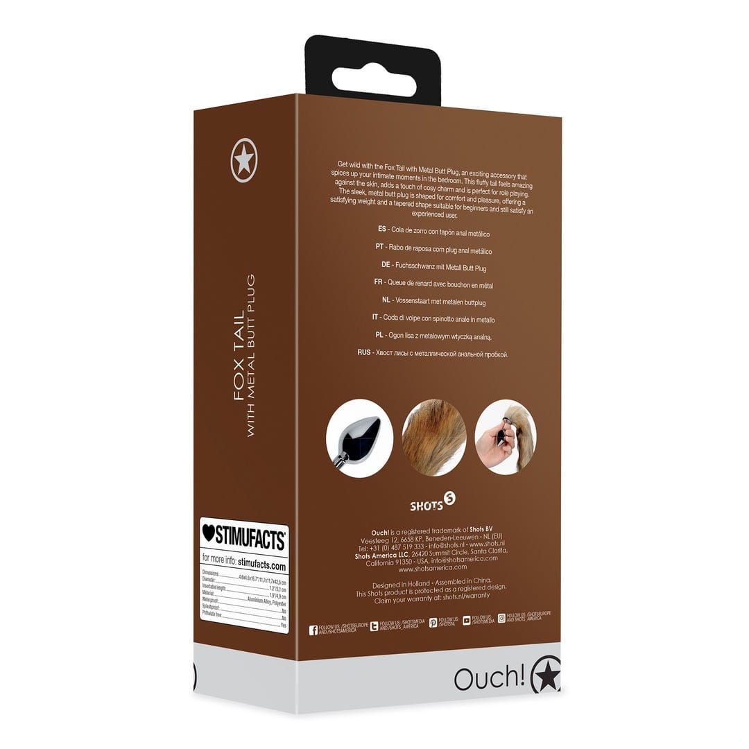 PLUG ANAL COM CAUDA DE RAPOSA CASTANHA OUCH! - Image 3