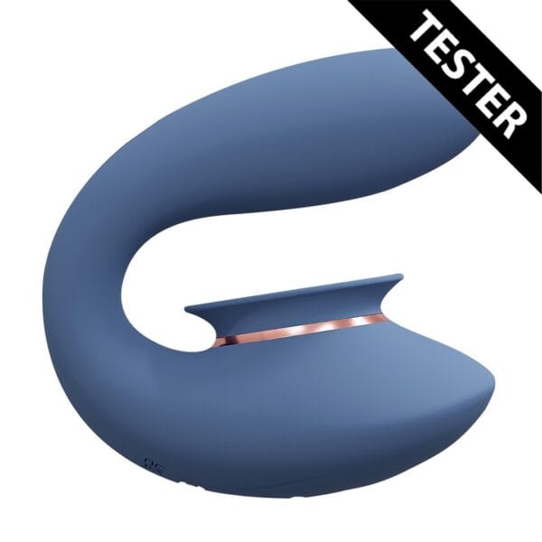 TESTER TWITCH 3 – VIBRADOR RECARREGÁVEL E SUCÇÃO – AZUL/CINZA