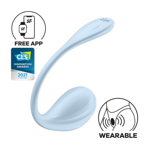 OVO SMOOTH PETAL CONNECT APP – WEARABLE COUPLE VIBRATOR – AZUL SATISFYER
