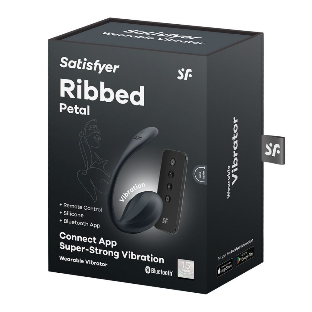 OVO VIBRATÓRIO COM APLICAÇÃO RIBBED PETAL CONNECT APP PRETO SATISFYER - Image 2