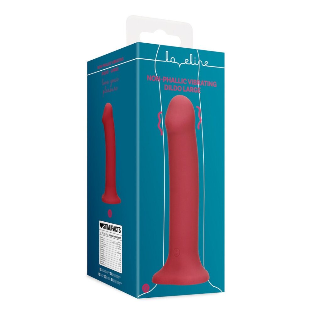 VIBRADOR NON-PHALLIC VIBRATING DILDO GRANDE RASPBERRY RED LOVELINE - Image 2