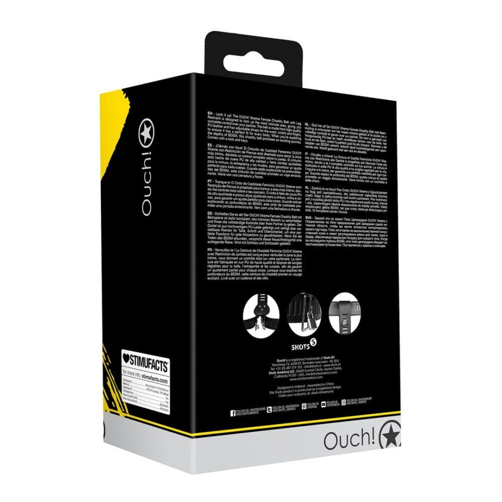 CINTO DE CASTIDADE COM RESTRIÇÕES DE PERNAS XTREME OUCH! - Image 3