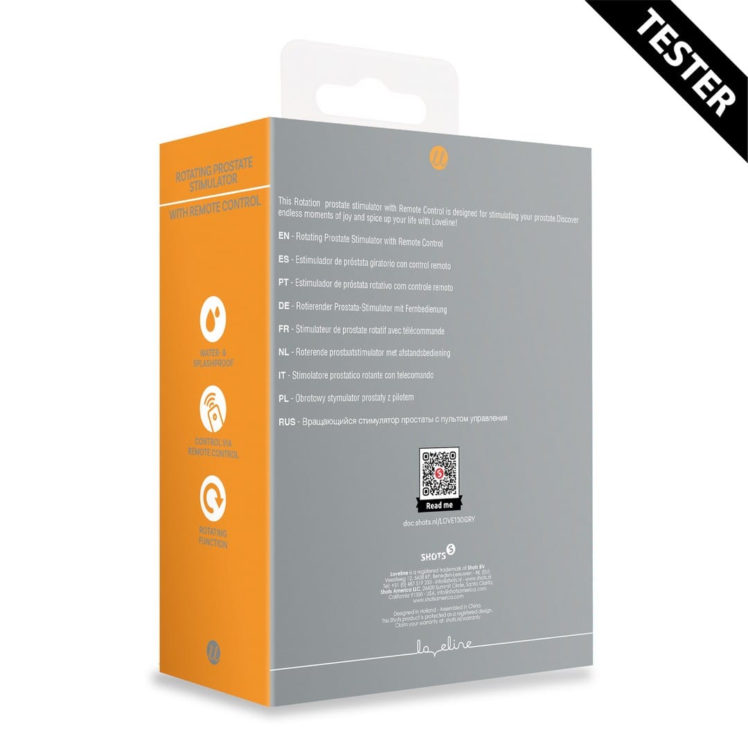 TESTER ESTIMULADOR DE PRÓSTATA COM ROTAÇÃO E COMANDO CINZENTO LOVELINE - Image 2