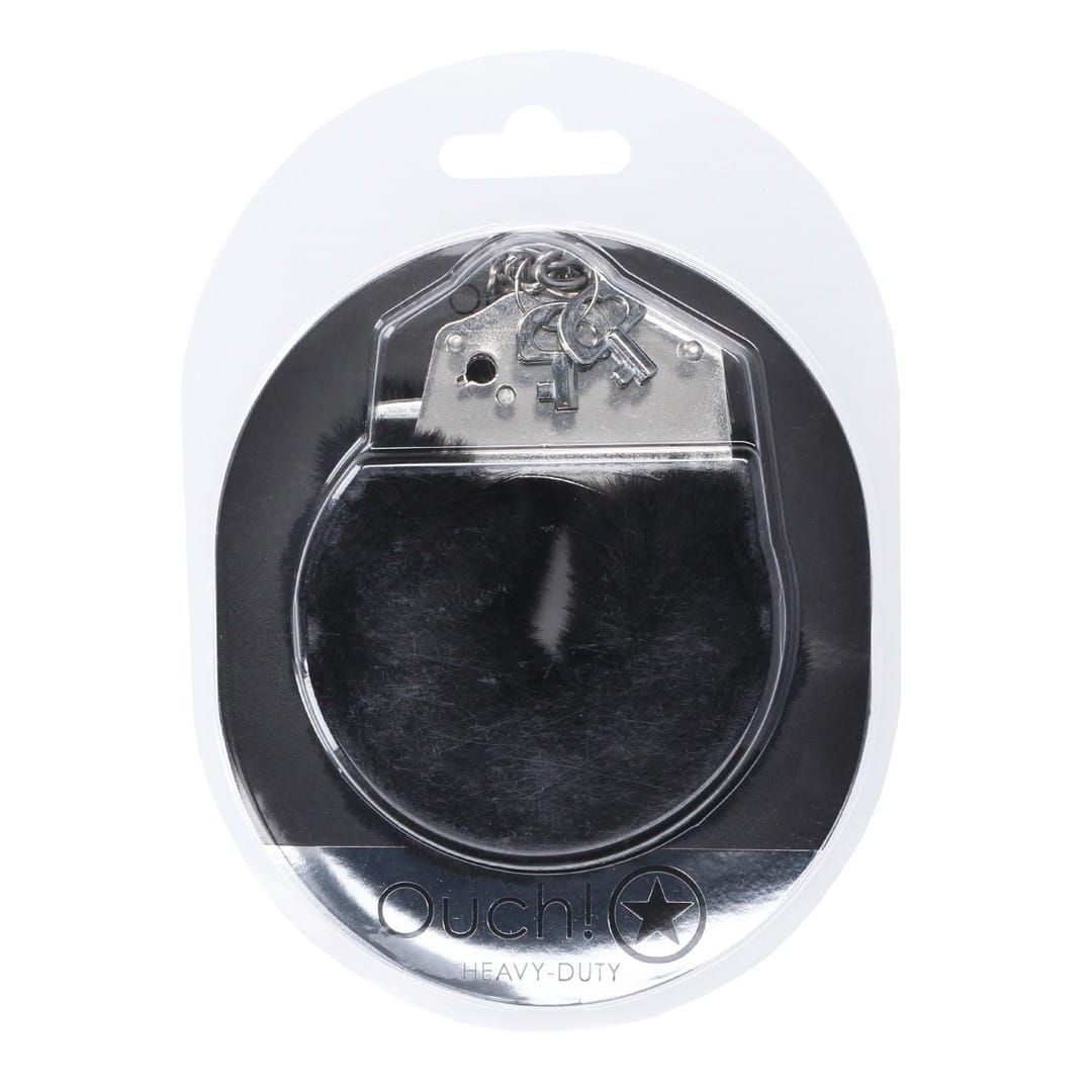 ALGEMAS COM PELÚCIA HEAVY-DUTY FLUFFY PRETAS OUCH! - Image 2