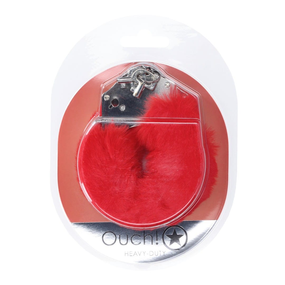 ALGEMAS COM PELÚCIA HEAVY-DUTY FLUFFY VERMELHO OUCH! - Image 2