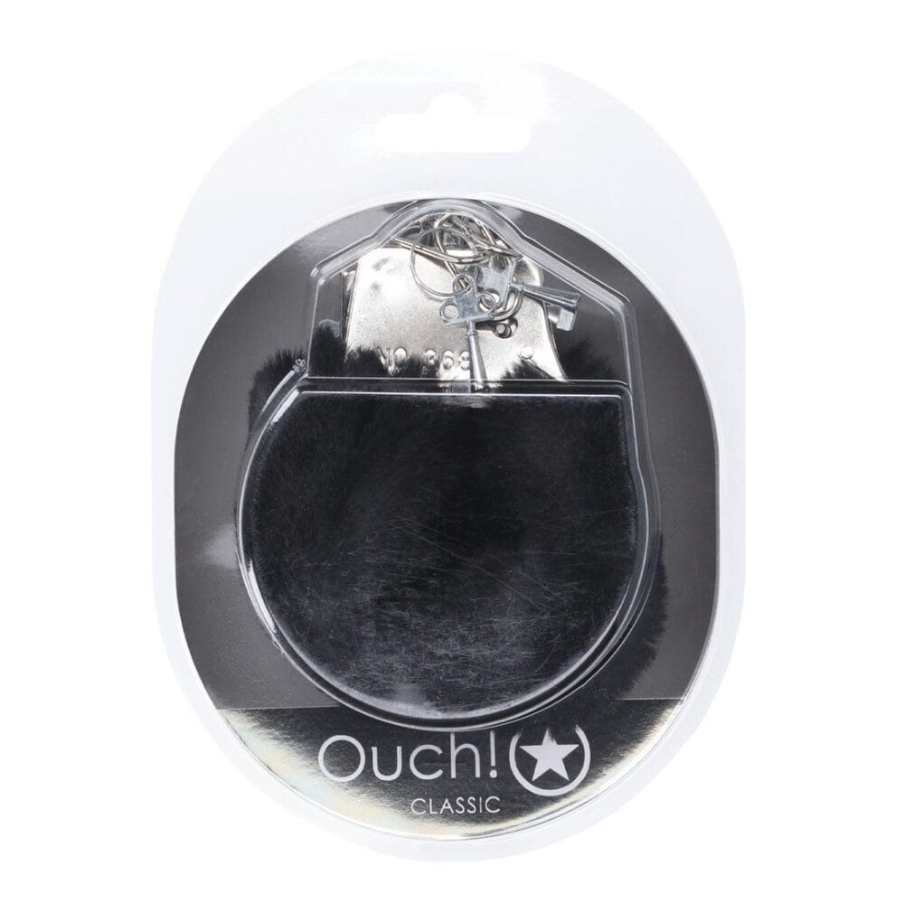 ALGEMAS COM PELUCHE CLASSIC FLUFFY PRETO OUCH! - Image 2