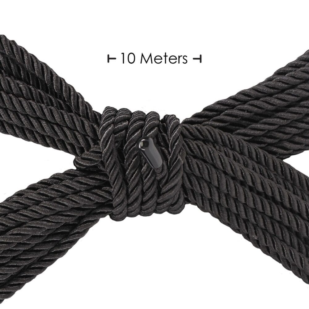 CORDA DE POLIÉSTER PARA BONDAGE 32.8 FT / 10 M PRETA OUCH! - Image 2
