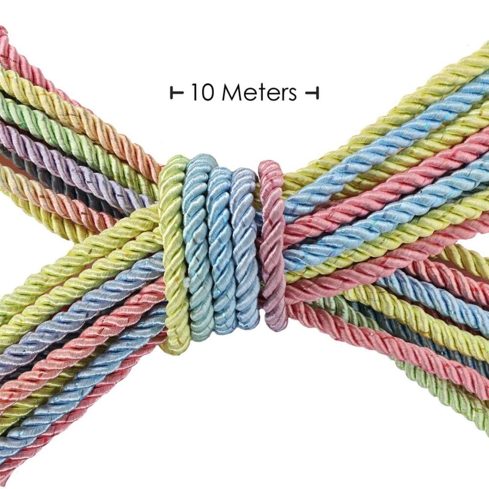 CORDA DE POLIÉSTER PARA BONDAGE 32.8 FT / 10 M PASTEL COLORIDO OUCH! - Image 2