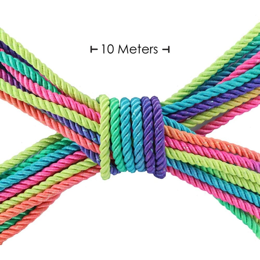 CORDA DE POLIÉSTER PARA BONDAGE 32.8 FT / 10 M COLORIDO COM BRILHO OUCH! - Image 2