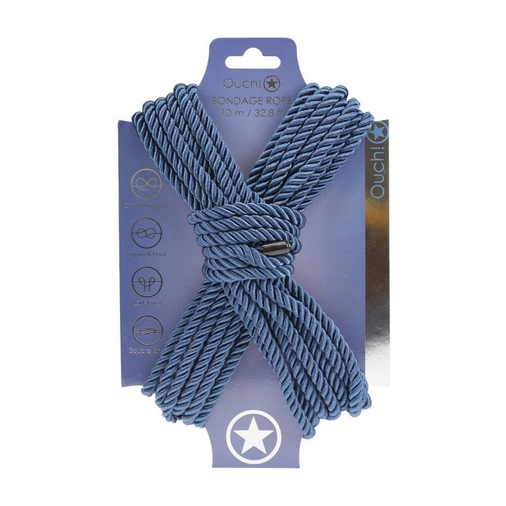 CORDA DE POLIÉSTER PARA BONDAGE 32.8 FT / 10 M AZUL MARINHO OUCH!