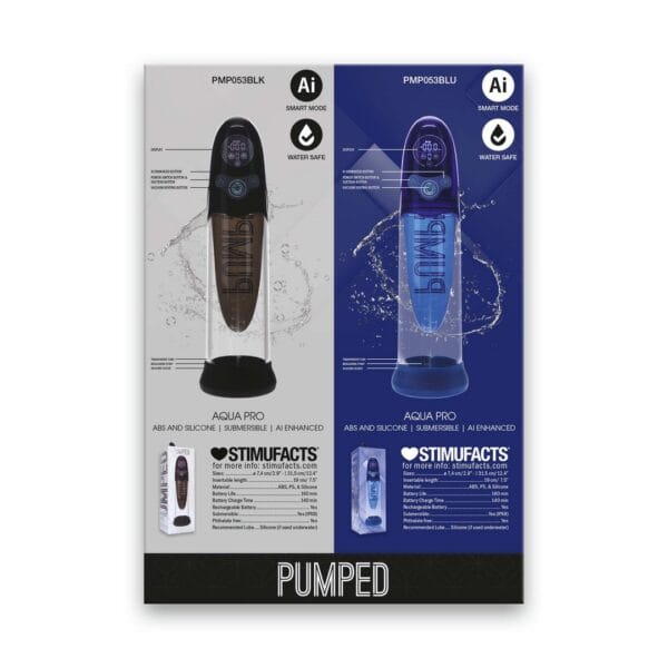 INFOGRAFIA AQUA-PRO SUBMERSIBLE AUTOMATIC PUMP PMP053BLK – PMP053BLU EN PUMPED