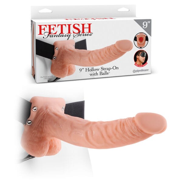 STRAP-ON OCO COM TESTÍCULOS 9′ FETISH FANTASY SERIES BRANCO