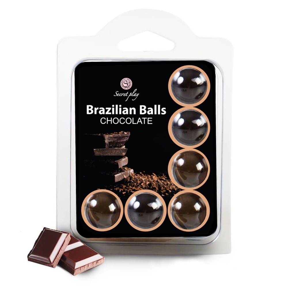 BOLAS LUBRIFICANTES BEIJÁVEIS BRAZILIAN BALLS SABOR A CHOCOLATE 6 X 4GR - Image 3