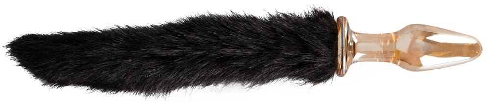 PLUG ANAL EM VIDRO COM CAUDA PRETA - Image 3