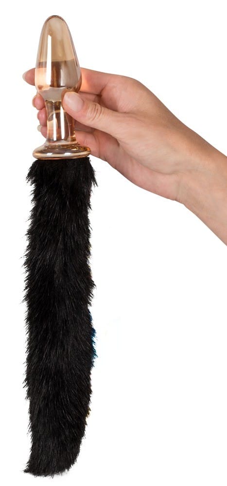 PLUG ANAL EM VIDRO COM CAUDA PRETA - Image 5