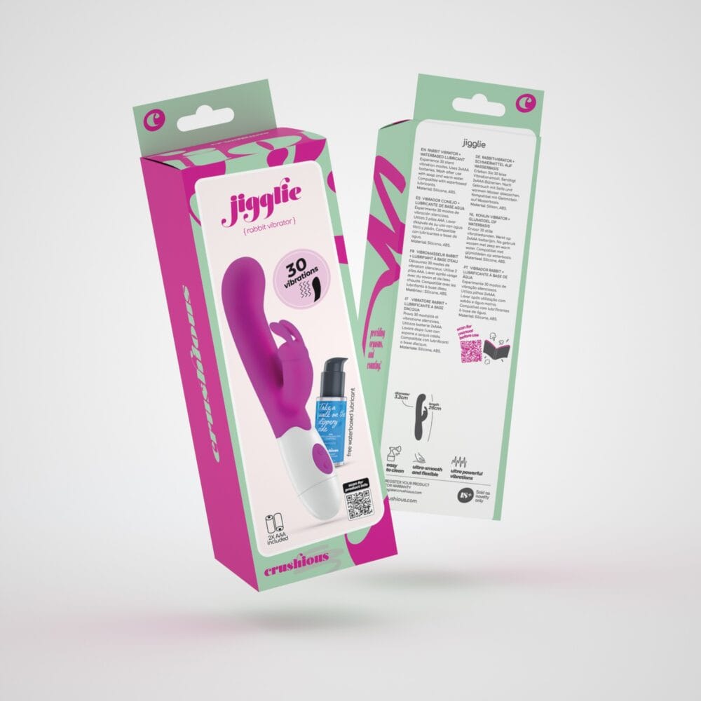 VIBRADOR COM ESTIMULADOR DE CLITÓRIS JIGGLIE E LUBRIFICANTE À BASE DE ÁGUA INCLUÍDO CRUSHIOUS - Image 13